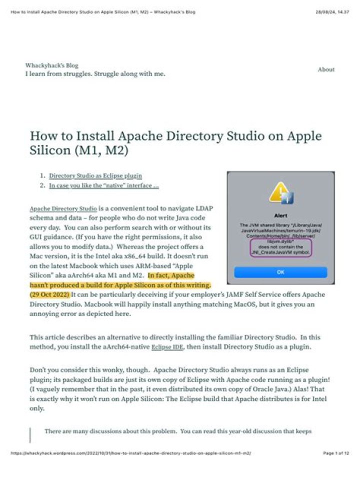 Apache Directory Studio on Apple M1 Silicon ·