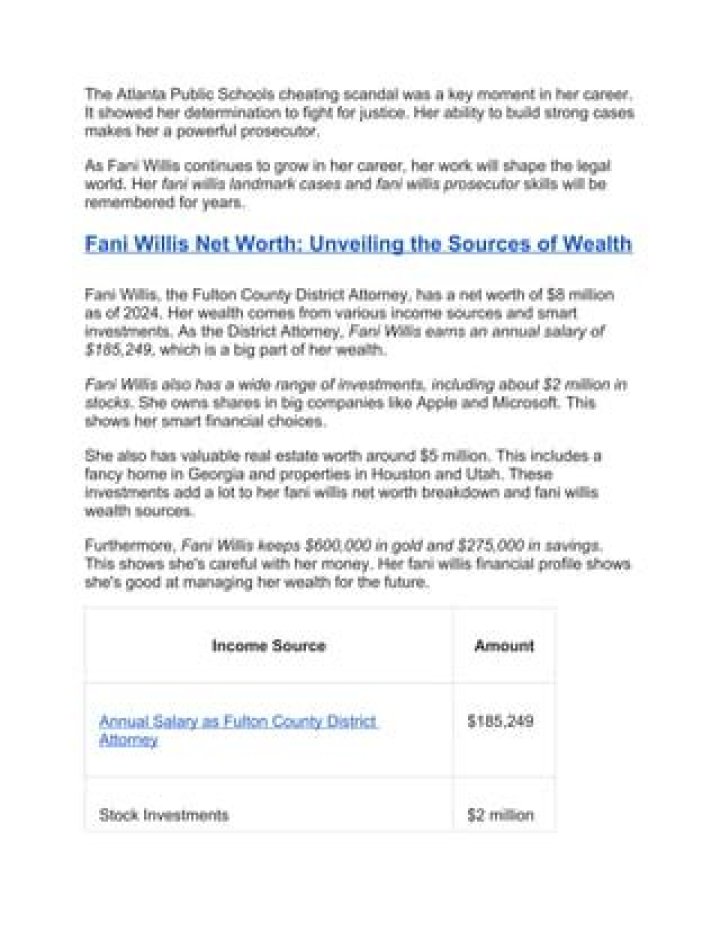 Unveiling Fani Willis's Wealth: Discoveries And Insights
