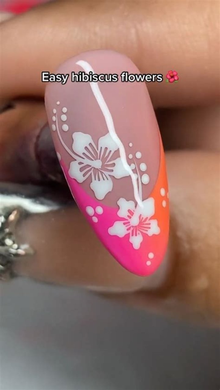 This Viral Hibiscus Flower Nail Art Tutorial Is Actually Genius ·